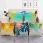 Palm Tree Leaf Pillowcase Monstera Plant Summer Home Decoration Cushion Cover