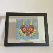 Legend of Zelda Majora's Mask Video Game Cross Stitch Framed 9 in x 11 in OOAK
