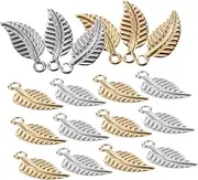 [COHEALI] 200pcs Leaf Shaped Diy Jewelry Making Charms Bulk Jewelry Supplies for Necklace Bracelet Craftmaking