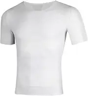 Waist Trainer Shirt for Men's, Chest Compression Shirt Short Sleeves - Summer Ultra Thin Shapewear Tops Base Layer