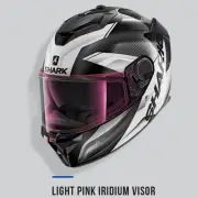 LIGHT IRIDIUM PINK ROAD LEGAL VISOR TO FIT SHARK SPARTAN GT MOTORCYCLE HELMETS