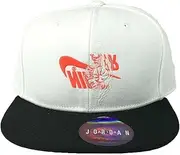 [Jordan] Big Boys Adjustable Remix Logo Cap, White(9a0199-001)/Orange, 8-18 Years