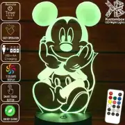 Mickey Mouse Personalised 3D LED Battery USB Night Light 7 Colour Change Lamp