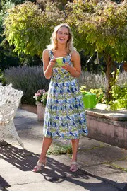 Lori Fit & Flare Dress Finch Flock Leaves--TBL-01-C-FFL
