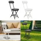 Camping Folded Chair Cushioned Folding Stool Compact Portable Metal Frame with