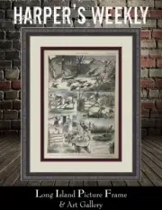 Harper's Weekly Original 1878 Newspaper w/Engraving LI Fox Hunt Custom Framed