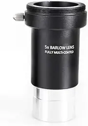 Metal 5X Multiplier 3-Piece Barlow Lens Astronomical Telescope Accessories