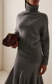 [Carolina Herrera] Asymmetric Turtleneck Wool Sweater