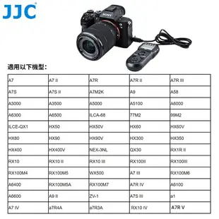 JJC Sony相機定時快門線遙控 RX100 VII VI V IV RX10 III RX1R II A1 A99等