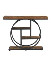 [IHOMDEC] Industrial 4-Tier Console Table in Dark Brown