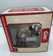 2003 Coca-Cola Pearlescent Porcelain Ornament Collection Bear On Ice Cube