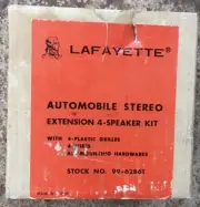 VINTAGE LAFAYETTE AUTOMOBILE STEREO EXTENSION 4-SPEAKER KIT - MODEL 99-62861 NEW