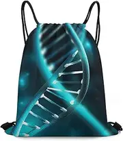 [WYUSPGK] Gym Bag Backpack,Science Gene Strand Print Fitness Backpack,women And Men Sport Drawstring Backpack, Science Gene Strand, 35*42cm, Science Gene Strand, 35*42cm