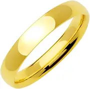 [Gemini] Dome Court Shape 18K Gold Filled Anniversary Wedding Titanium Ring 4mm 6mm Valentine Day Gift