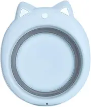 HOMSFOU Collapsible Wash Basin for Boys and Girls Adorable Cat Design Tub Multi-Purpose Folding Sink Tub for Travel