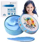 Temporary Blue Hair Color Wax for Kids, Women Men Colored Hair Styling Mud, Wash