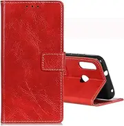 LYX Retro Crazy Horse Texture Horizontal Flip Leather Case for Motorola Moto P40 Play, with Holder & Card Slots & Wallet & Photo Frame (Black)+Multipurpose (Color : Red)