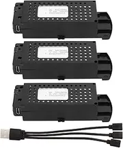 3 Pcs Battery, Remote Control Aircraft 3000mAh RC Aircraft Battery with Charging Cable for S6 G6 RC Planes