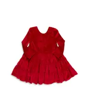 Pink Chicken Girls' Velour Tiered Dress - Little Kid