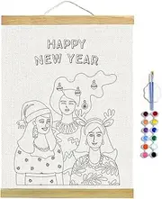 Drawing Paper Roller for Drawing Paper Roll | Portable Christmas Coloring Painting Kit - Coloring Picture Set, Christmas Wall Painting with Brush and Color Palette