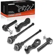 A-Premium Set of 6, Front Inner Outer Tie Rod End, Idler Arm, Pitman Arm Compatible with Chevy & GMC & Cadillac - 1999-2007 - Silverado, Tahoe, Suburban, Avalanche, Sierra, Yukon, Escalade ESV EXT