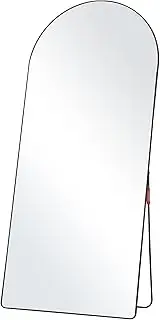 VEVOR Arched Full Length Mirror, 1800 x 810 mm, Large Free Standing Leaning Hanging Wall Mounted Floor Mirror with Stand Aluminum Alloy Frame, Full Body Dressing Mirror for Living Room Bedroom, Black
