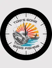 Personalized Clock - Fishing Clock, Bass Fishing, Man Cave, Fisherman, Guy Gift