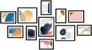 Artiss Photo Frame, Set of 11 Art Photos Picture Display Frames Gallery Wall Hanging Collage Decor for Home Living Room Bedroom, Rectangle HD Vision Glass Photograph Mat Black