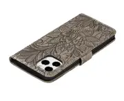 C54 Gray Smartphone Lace Embossed Magnetic Suction Case for iPhone 13mini 5.4 inch