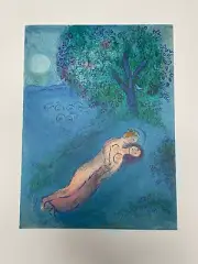 Marc Chagall Daphnis and Chloe-The Lesson of Philetas- Vintage Offset Lithograph