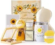 Pamper Gifts for Women,Sunflower Birthday Gifts for Her,Get Well Soon Gifts Hampers Pamper Box for Women,Self Care Package Relaxation Spa Bath Set Christmas Presents Ideas for Siste,Best Friend, Mum