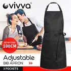 VIVVA Apron Hanging Neck Cooking Kitchen Baking BBQ Chefs 3 Pockets Fits S-XXXL