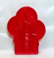 HRM Vintage Design Red Plastic Cookie Cutter - Three Candles Christmas Window