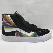 VANS Sk8 Hi Reissue Mens Sz 9.5 / Womens 11 Black / White / Rainbow, VN0A4U3DWN7