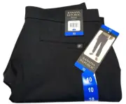 Banana Republic Dress Pant Womens 10 Black Ponte Flat Front Stretch Straight