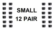 12 Pairs SMALL Premium Silicone Replacement Earbud Ear Tips Covers - Black