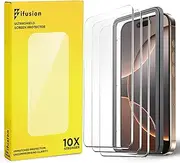 [3 Pack] iFusion Ultra Shield Tempered Glass Screen Protector for iPhone 16 Pro [6.3 inch] – Ultra HD Clarity, 10X Stronger Military-Grade Glass, Scratch-Resistant, Oleophobic Coating, Anti-Fingerprint, Case Friendly, Easy Bubble-Free Installation Frame