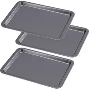3 Pcs 9 x 13 Inch Baking Pans Carbon Steel Baking Sheet Pans Nonstick Cookie ...