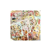 Food Sticker 100 Pieces - Fast Food - Brown & Red - One Size