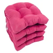 Blazing Needles 16-inch Solid Micro Suede U-shaped Tufted Chair Cushions (Set of