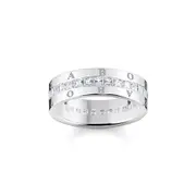 Thomas Sabo Band Ring White Stones Silver