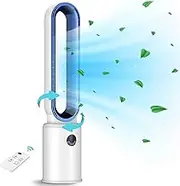 Advwin Bladeless Tower Fan for Bedroom, Portable Tower Fan Airflow Purifying Fan, 24 Speeds Setting, 12H Timing, Suitable for Room Bedroom Office Use