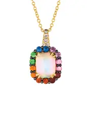 Le Vian Neopolitan Opal Rainbow 14K 1.63 ct. tw. Diamond & Opal Drop Pendant