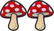 Operitacx 2pcs Iron-on Patches: Adorable Cartoon Appliques for Clothing - Cute Mushroom Embroidery Patches for Backpacks/Hats/Jackets Repair