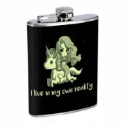 My Reality Unicorn Em1 Flask 8oz Stainless Steel Hip Drinking Whiskey