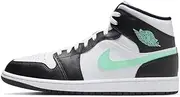 [Jordan] Nike Air 1 Mid Men's Shoes Black/Fire Red-White DQ8426-060, White/Green Glow-black, 12.5