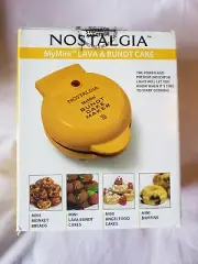 Nostalgia MyMini Lava & Bundt Cake Maker Yellow New Factory Sealed Monkey Bread