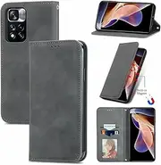 [YBROY] Case for Samsung Galaxy M14 4G, Magnetic Flip Leather Premium Wallet Phone Case, with Card Slot and Folding Stand, Case Cover for Samsung Galaxy M14 4G.(Grey)