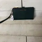 Michael Kors Jet Set Travel Large Double Zip Wallet Green Fast Shipping