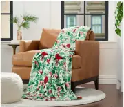 Kringle Express Oversized 60" x 80" Printed Holiday Throw - Cardinal